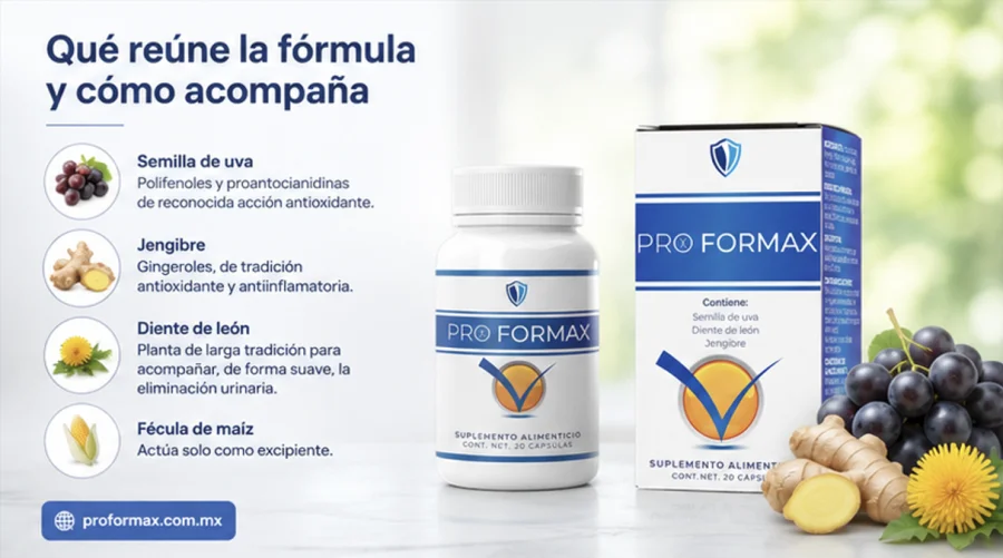 Proformax — cápsulas con semilla de uva, diente de león y jengibre