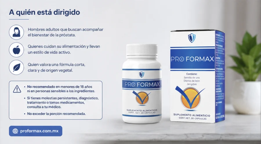 Proformax — cápsulas para hombres adultos que cuidan el confort urinario